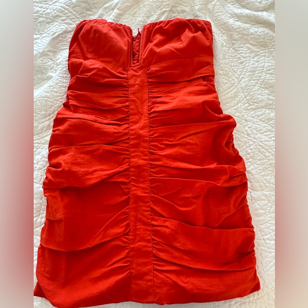 Elegant Red Ruched Dress